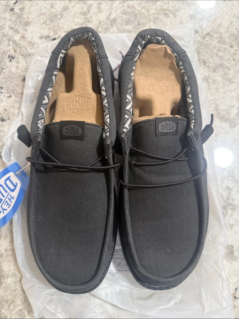 Hey Dude Black Canvas Slip-On Loafers